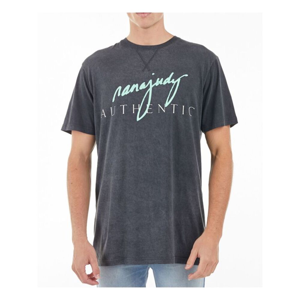 NANA JUDY Mens Vincente Black Graphic Classic Fit T-Shirt S